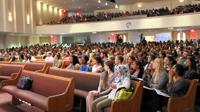 School of Religion students in church