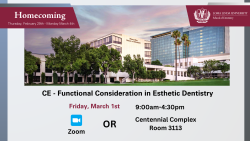 SD CE: Functional Consideration in Esthetic Dentistry