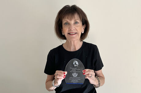 Robin Ungar with her duplicate award from School of Allied Health Professions.